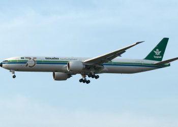 Close-up of a Commercial Airplane